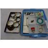 Image 1 : 2 TRAYS OF BANGLES, COSTUME JEWELLERY, AND STAMPED ART GLASS NECKLACES