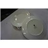 Image 2 : WEDGEWOOD CHINA PLATES AND PLATTER SILVER ERMINE BONE CHINA