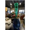 Image 2 : COLORED GLASS VASE, LARGE HAEGER VASE, LIDDED JAR, AND SUNVASE