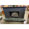 Image 1 : FAUX FIRE PLACE MANTLE W/ ELECTRIC FIREPLACE INSERT