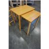 Image 2 : 2 WOODEN STOOLS AND 2 WOODEN NESTING TABLES