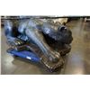 Image 2 : LARGE CERAMIC PANTHER GLASS TOP COFFEE TABLE