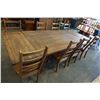 Image 1 : LARGE RUSTIC DINING TABLE W/ 2 LEAFS AND 8 CHAIRS