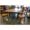 Image 2 : LARGE RUSTIC DINING TABLE W/ 2 LEAFS AND 8 CHAIRS