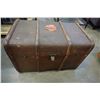 Image 1 : JOHN PARSONS AND SON ANTIQUE ZINC LINED CHEST, LEATHER AND WOOD W/ STICKERS
