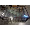 Image 3 : INDUSTRIAL MODERN 2 TIER GLASS TOP COFFEE TABLE