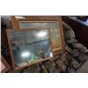 Image 1 : FRAMED PICTURE AND VINTAGE WOOD FRAMED MIRROR