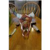 Image 1 : PAINTED BAFFALO W/ SKULL, HORNS, AND FEATHERS