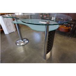 METAL AND GLASS TOP DESK