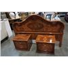 Image 1 : BIRDS EYE ITALIAN QUEENSIZE HEADBOARD AND PAIR OF 2 DRAWER NIGHTSTANDS, MADE IN ITALY