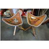 Image 1 : 2 LEATHER SEAT FOLDING STOOLS