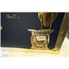 Image 2 : BLUE LEATHER AND BRASS TRUNK