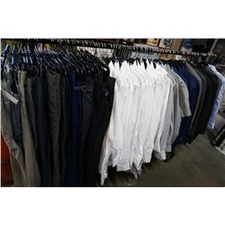 FULL RACK OF NEW INDO CHINO CUSTOMER SUITS AND SHIRTS