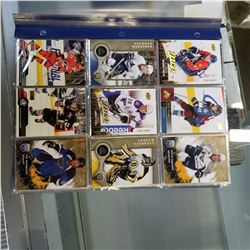 BINDER OF HOCKEY STAR AND INSERT CARDS, MANY NUMBERED /100 OR LESS, BOOK VALUE $850-950