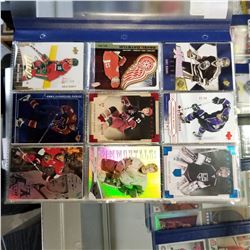 BINDER OF HOCKEY STAR INSERT AND EXCLUSIVE CARDS, BOOK VALUE $1000