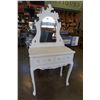 Image 1 : PAINTED WHITE FRENCH PROVINCIAL VANITY WITH MIRROR