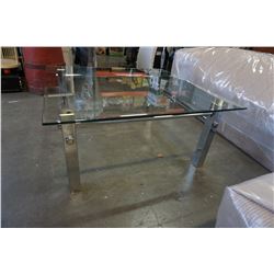 CHROME GLASS TOP COFFEE TABLE