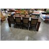 Image 1 : ESPRESSO FINISH DINING ROOM TABLE WITH 8 PADDED BACK CHAIRS