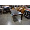 Image 3 : ESPRESSO FINISH DINING ROOM TABLE WITH 8 PADDED BACK CHAIRS