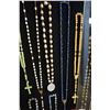 Image 13 : 38 X 50 INCH FRAMED SHADOW BOX ANTIQUE ROSARY COLLECTION