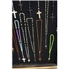 Image 7 : 38 X 50 INCH FRAMED SHADOW BOX ANTIQUE ROSARY COLLECTION