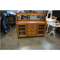 PINE 4 DRAWER GLASS DOOR SERVER