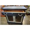 Image 2 : BLACK DECORATIVE CABINET W/ GLASS DOORS AND GLASS SHELF