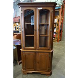 VINTAGE 2PC WOOD CORNER CABINET