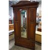 Image 1 : VINTAGE MAPLE ARMOIRE W/ MIRRORED DOOR AND 1 DRAWER