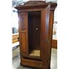Image 2 : VINTAGE MAPLE ARMOIRE W/ MIRRORED DOOR AND 1 DRAWER