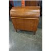 Image 1 : TEAK ROLL TOP DESK, SOLID TAMBER TOP