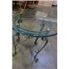 Image 2 : PAIR OF DECORATIVE ROUND GLASS TOP END TABLES