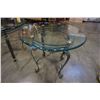 Image 3 : PAIR OF DECORATIVE ROUND GLASS TOP END TABLES