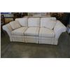 Image 1 : ROLLED ARM WHITE FABRIC SOFA BY CLAYTON MARCUS FURNITURE