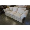Image 2 : ROLLED ARM WHITE FABRIC SOFA BY CLAYTON MARCUS FURNITURE