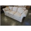 Image 2 : ROLLED ARM WHITE FABRIC SOFA BY CLAYTON MARCUS FURNITURE