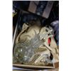 Image 1 : LIQUOR BOTTLE AND TRAY OF HAIR CURLING ITEMS AND BAG