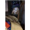 Image 3 : LIQUOR BOTTLE AND TRAY OF HAIR CURLING ITEMS AND BAG