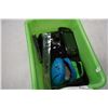 Image 1 : GREEN TRAY OF DIGITAL CAMERA, PHONES, AND SUNGLASSES