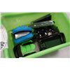 Image 2 : GREEN TRAY OF DIGITAL CAMERA, PHONES, AND SUNGLASSES