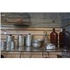 Image 1 : LOT OF VINTAGE GLASS BOTTLES, TINS, ETC