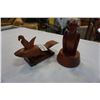 Image 1 : 2 CARVED WOOD BIRD FIGURES