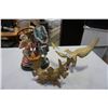 Image 1 : BRASS EAGLE, BIRD FIGURES, AND BOY AND GIRL FIGURE
