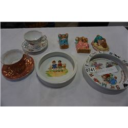 PENDELFIN RABITS ROYAL ALBERT CUP AND SAUCER, AND KIDS BOWLS