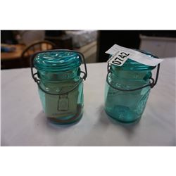 2 BALL BICENTENNIAL GLASS JARS 1776-1976