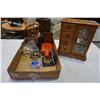 Image 1 : JEWELRY BOX, MEDALIONS, LEATHER CASED BOTTLE