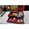 Image 3 : EASTEN WOOD JEWELLERY BOX W/ CONTENTS