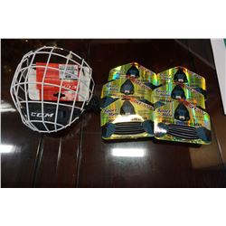 NEW CCM HOCKEY FACE SHIELD AND NEW GORILLA STRENGTH LACES