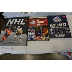 NHL OFFICIAL ILLUSTRATED HISTORY BOOK AND 2 HOCKEY BOOKS