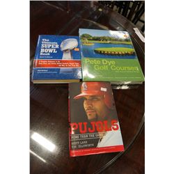 PUJOLS, ULTIMATE SUPERBOWL AND PETE DYE GOLD COURSES BOOKS